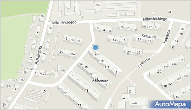 Katowice, Kotlarza Tomasza, 11D, mapa Katowic