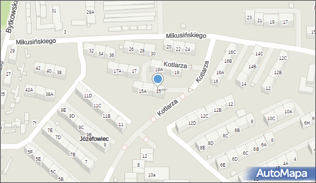 Katowice, Kotlarza Tomasza, 15, mapa Katowic