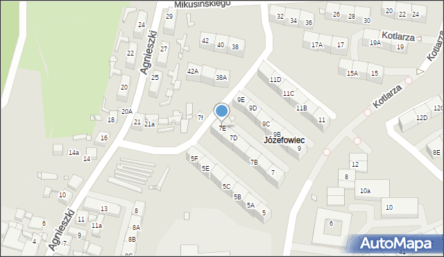 Katowice, Kotlarza Tomasza, 7E, mapa Katowic