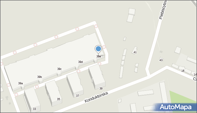 Katowice, Konduktorska, 39e, mapa Katowic