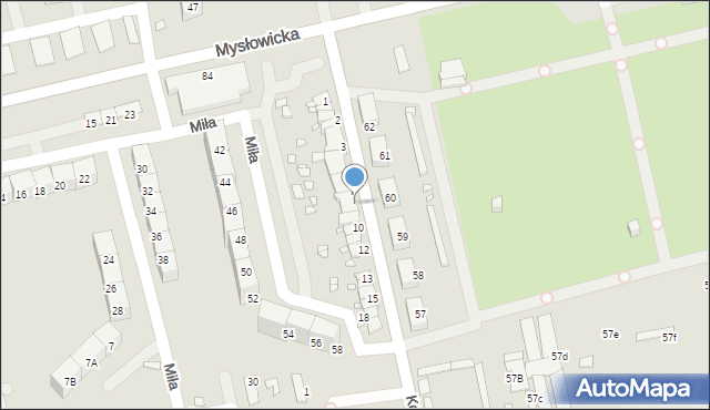 Katowice, Kosmiczna, 8, mapa Katowic