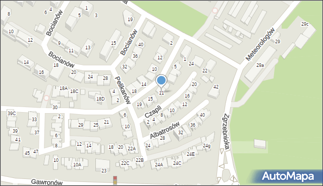 Katowice, Kormoranów, 11, mapa Katowic