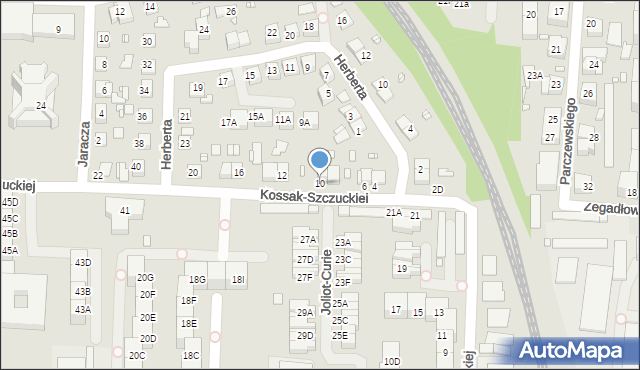 Katowice, Kossak-Szczuckiej Zofii, 10, mapa Katowic