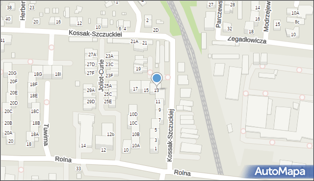 Katowice, Kossak-Szczuckiej Zofii, 13, mapa Katowic