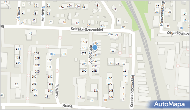 Katowice, Kossak-Szczuckiej Zofii, 23F, mapa Katowic