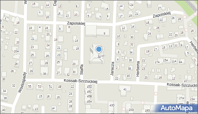 Katowice, Kossak-Szczuckiej Zofii, 24, mapa Katowic