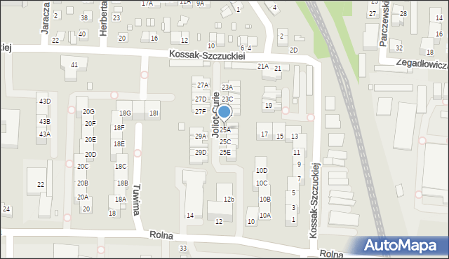 Katowice, Kossak-Szczuckiej Zofii, 25A, mapa Katowic
