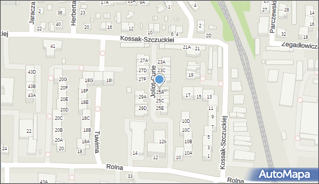 Katowice, Kossak-Szczuckiej Zofii, 25A, mapa Katowic