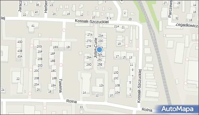 Katowice, Kossak-Szczuckiej Zofii, 25B, mapa Katowic