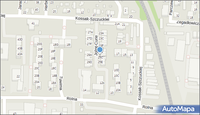 Katowice, Kossak-Szczuckiej Zofii, 25C, mapa Katowic