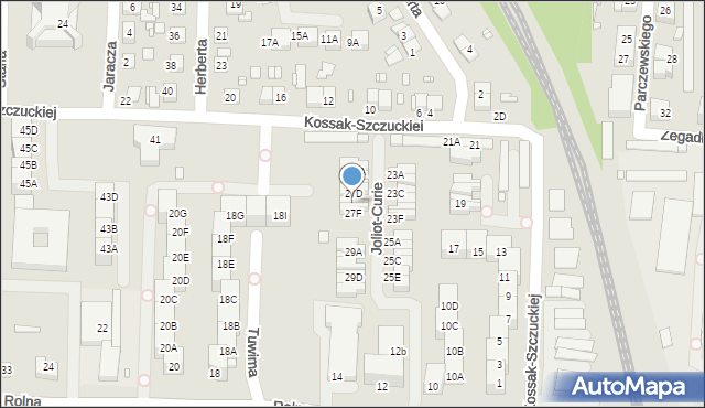 Katowice, Kossak-Szczuckiej Zofii, 27E, mapa Katowic