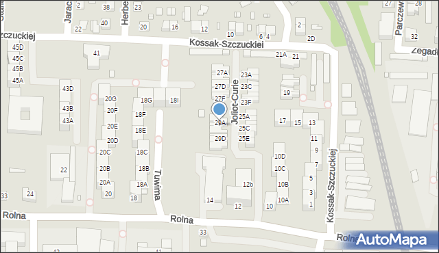 Katowice, Kossak-Szczuckiej Zofii, 29B, mapa Katowic