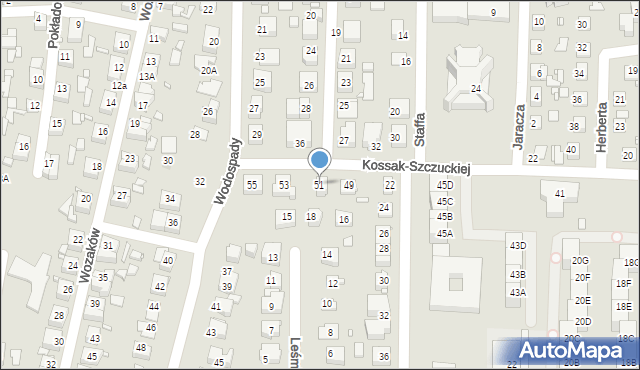 Katowice, Kossak-Szczuckiej Zofii, 51, mapa Katowic