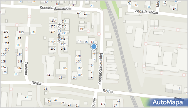 Katowice, Kossak-Szczuckiej Zofii, 9, mapa Katowic