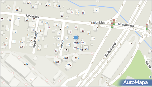 Katowice, Kościuszki Tadeusza, gen., 221B, mapa Katowic