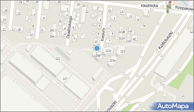 Katowice, Kościuszki Tadeusza, gen., 223b, mapa Katowic