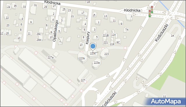 Katowice, Kościuszki Tadeusza, gen., 223c, mapa Katowic