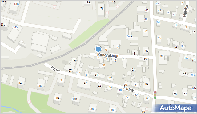 Katowice, Konarskiego Stanisława, 12, mapa Katowic