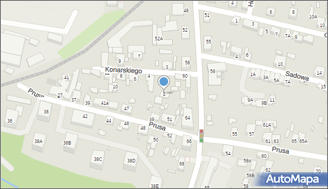 Katowice, Konarskiego Stanisława, 2, mapa Katowic