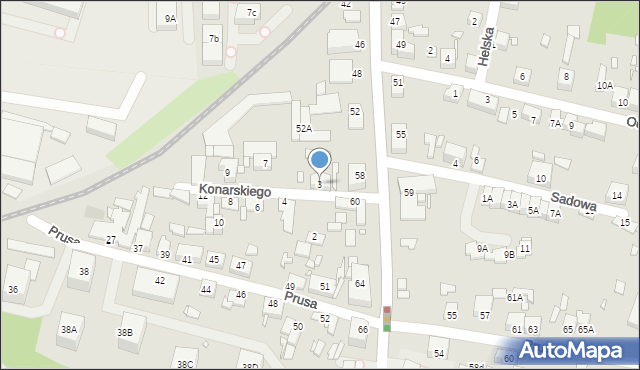 Katowice, Konarskiego Stanisława, 3, mapa Katowic