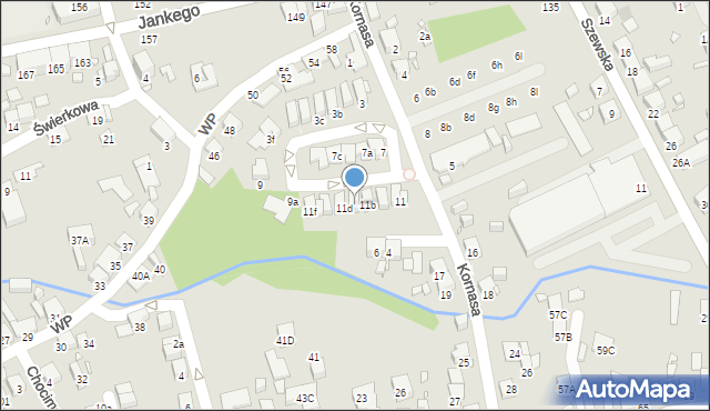 Katowice, Kornasa Karola, 11c, mapa Katowic