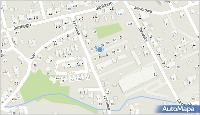 Katowice, Kornasa Karola, 8b, mapa Katowic