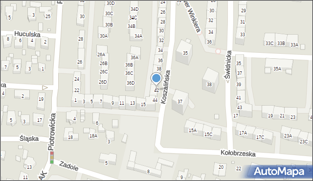 Katowice, Koszalińska, 42, mapa Katowic