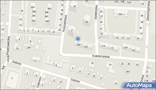 Katowice, Kołobrzeska, 15A, mapa Katowic