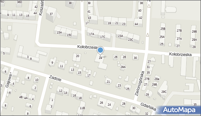 Katowice, Kołobrzeska, 24, mapa Katowic