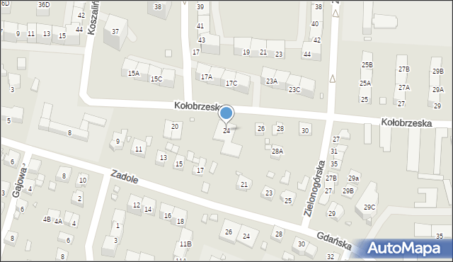 Katowice, Kołobrzeska, 24, mapa Katowic