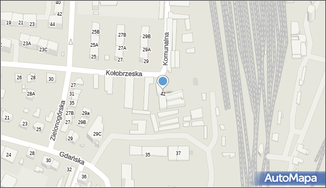 Katowice, Kołobrzeska, 42, mapa Katowic