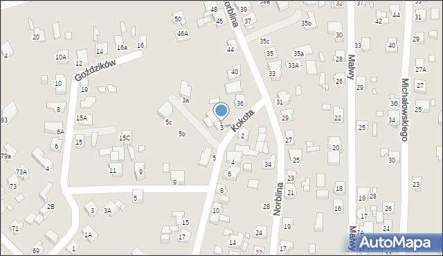 Katowice, Kokota Józefa, 3, mapa Katowic