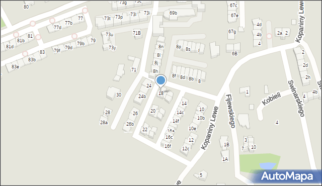 Katowice, Kopaniny Lewe, 18, mapa Katowic