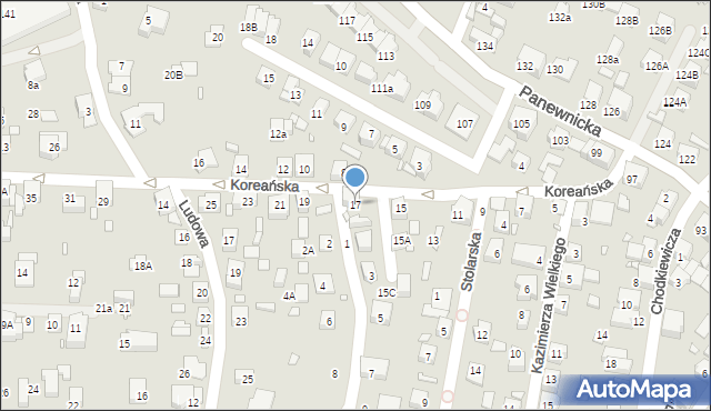 Katowice, Koreańska, 17, mapa Katowic