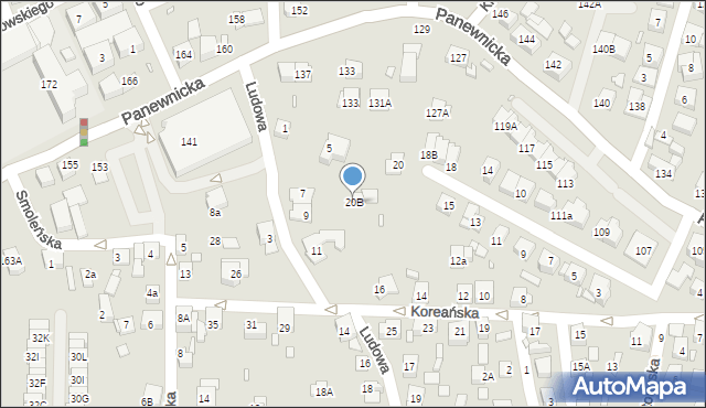 Katowice, Koreańska, 20B, mapa Katowic