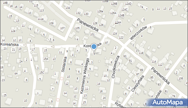 Katowice, Koreańska, 3, mapa Katowic