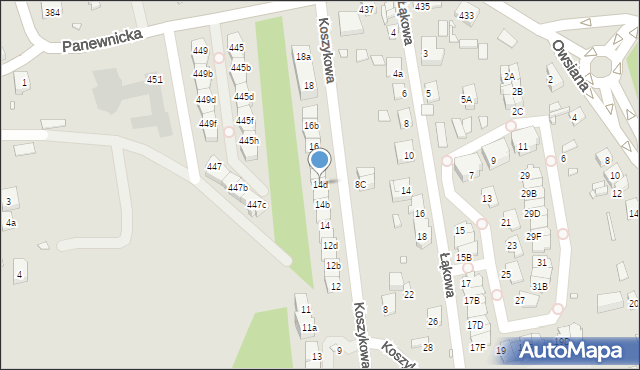 Katowice, Koszykowa, 14d, mapa Katowic