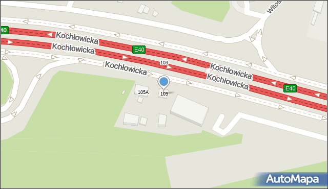 Katowice, Kochłowicka, 105, mapa Katowic