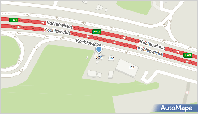 Katowice, Kochłowicka, 105A, mapa Katowic