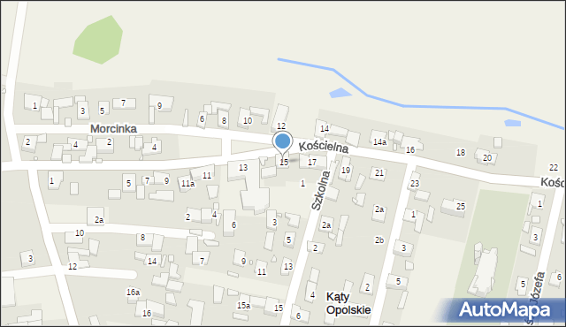 Kąty Opolskie, Kościelna, 15, mapa Kąty Opolskie