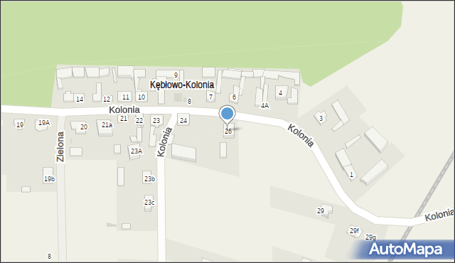 Kębłowo, Kolonia, 26, mapa Kębłowo