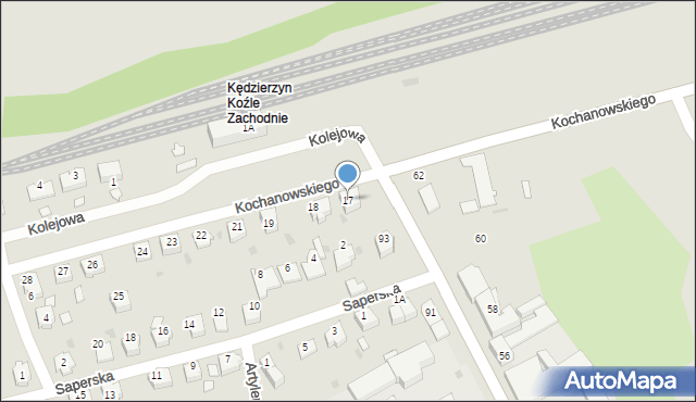 Kędzierzyn-Koźle, Kochanowskiego Jana, 17, mapa Kędzierzyna-Koźle