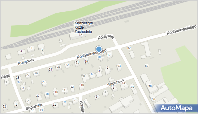 Kędzierzyn-Koźle, Kochanowskiego Jana, 18, mapa Kędzierzyna-Koźle