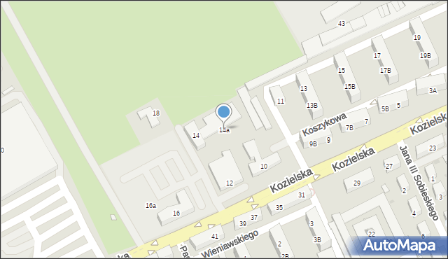 Kędzierzyn-Koźle, Kozielska, 14a, mapa Kędzierzyna-Koźle