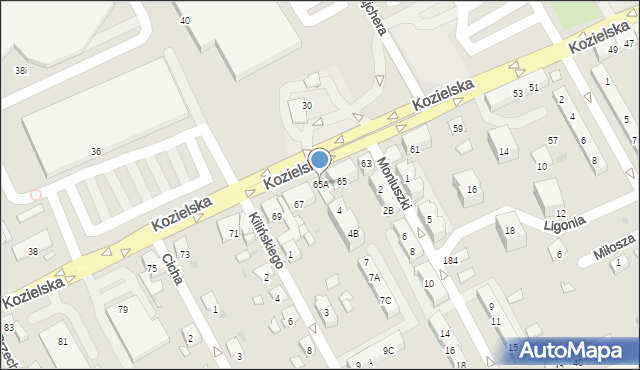 Kędzierzyn-Koźle, Kozielska, 65A, mapa Kędzierzyna-Koźle