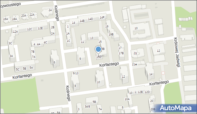 Kędzierzyn-Koźle, Korfantego Wojciecha, 15D, mapa Kędzierzyna-Koźle