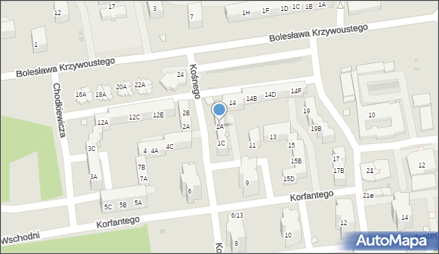 Kędzierzyn-Koźle, Kośnego Augustyna, 1A, mapa Kędzierzyna-Koźle
