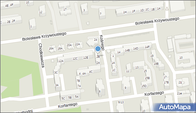 Kędzierzyn-Koźle, Kośnego Augustyna, 2B, mapa Kędzierzyna-Koźle