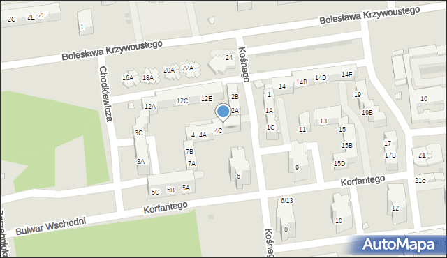 Kędzierzyn-Koźle, Kośnego Augustyna, 4D, mapa Kędzierzyna-Koźle