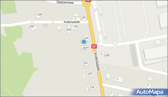 Kęty, Kościuszki Tadeusza, gen., 132, mapa Kęty